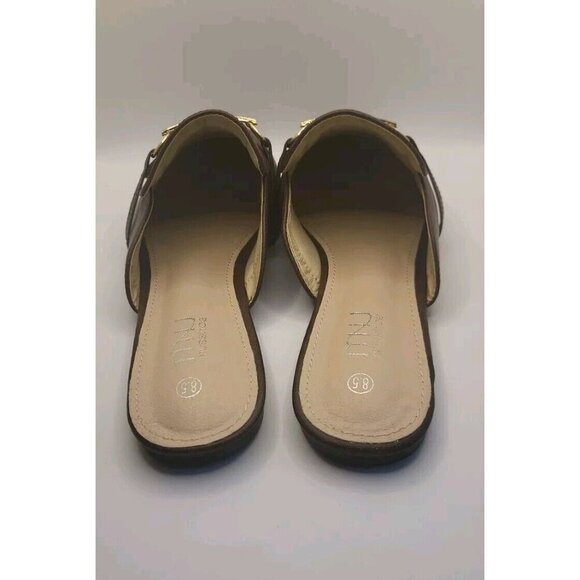 MUSSHOE Loafer for Women Brown Gold Slip on Flats New Without Tag 8.5 MNU - Picture 4 of 10